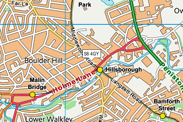 S6 4GY map - OS VectorMap District (Ordnance Survey)