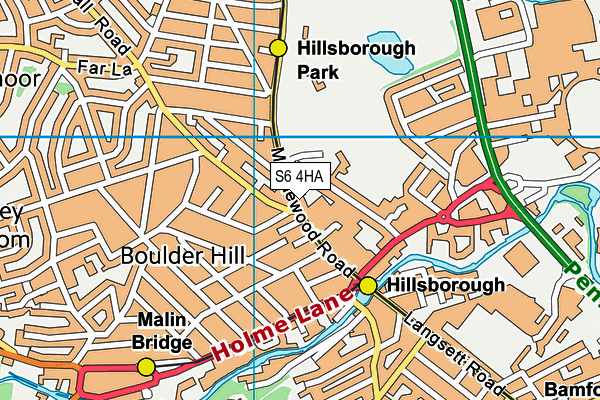 S6 4HA map - OS VectorMap District (Ordnance Survey)