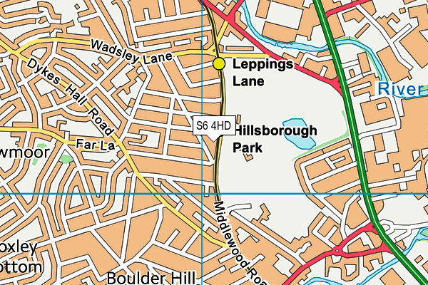 S6 4HD map - OS VectorMap District (Ordnance Survey)