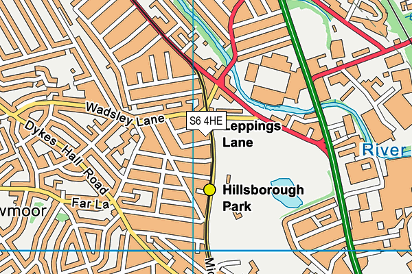 S6 4HE map - OS VectorMap District (Ordnance Survey)