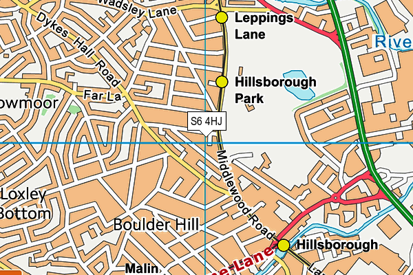 S6 4HJ map - OS VectorMap District (Ordnance Survey)