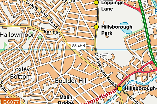 S6 4HN map - OS VectorMap District (Ordnance Survey)