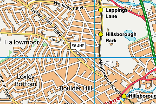 S6 4HP map - OS VectorMap District (Ordnance Survey)