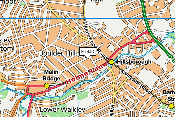 S6 4JD map - OS VectorMap District (Ordnance Survey)