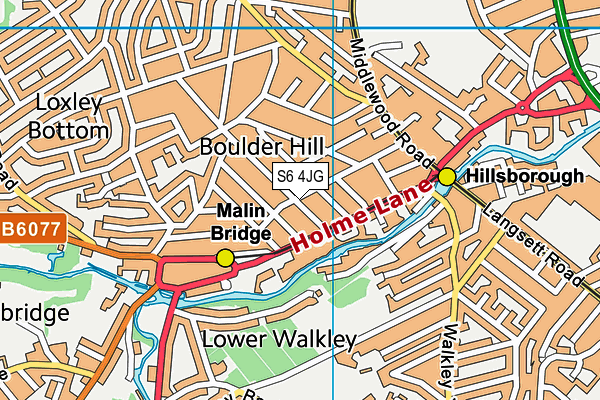 S6 4JG map - OS VectorMap District (Ordnance Survey)