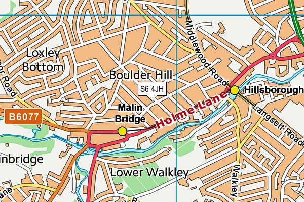 S6 4JH map - OS VectorMap District (Ordnance Survey)