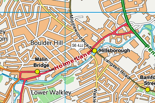 S6 4JJ map - OS VectorMap District (Ordnance Survey)