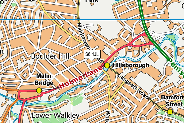 S6 4JL map - OS VectorMap District (Ordnance Survey)