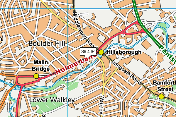 S6 4JP map - OS VectorMap District (Ordnance Survey)