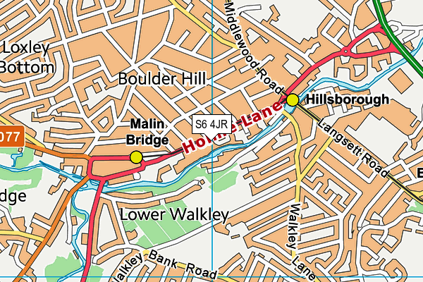 S6 4JR map - OS VectorMap District (Ordnance Survey)