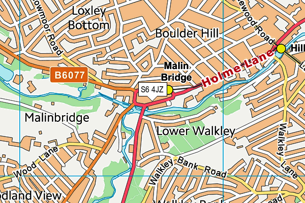 S6 4JZ map - OS VectorMap District (Ordnance Survey)