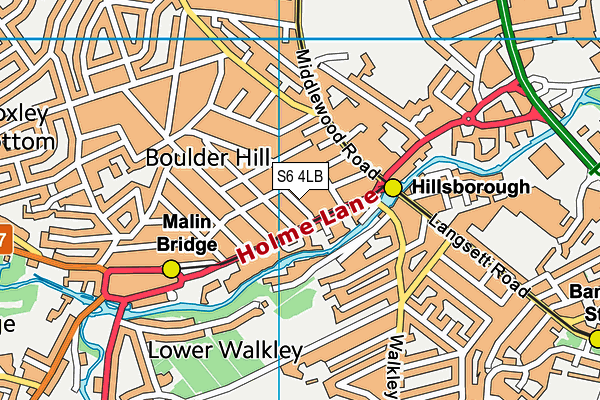 S6 4LB map - OS VectorMap District (Ordnance Survey)