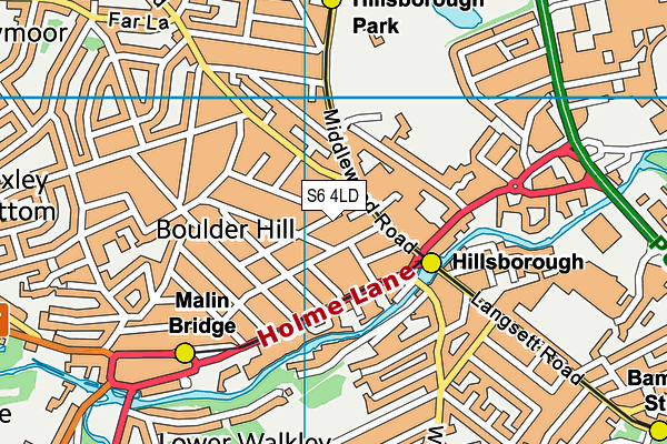 S6 4LD map - OS VectorMap District (Ordnance Survey)