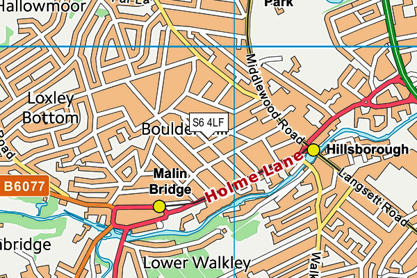 S6 4LF map - OS VectorMap District (Ordnance Survey)