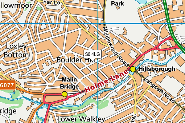 S6 4LG map - OS VectorMap District (Ordnance Survey)