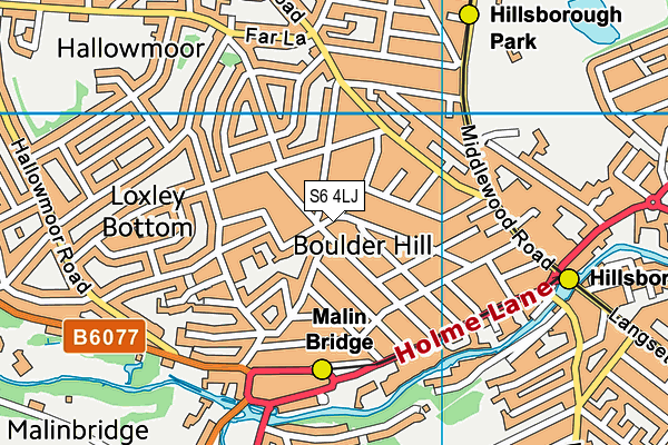 S6 4LJ map - OS VectorMap District (Ordnance Survey)