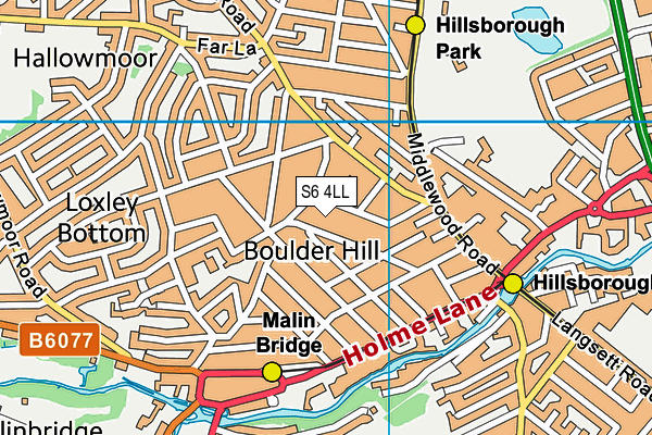 S6 4LL map - OS VectorMap District (Ordnance Survey)