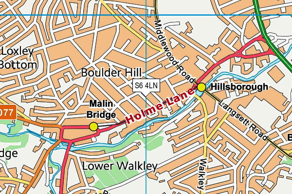 S6 4LN map - OS VectorMap District (Ordnance Survey)