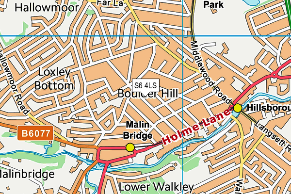 S6 4LS map - OS VectorMap District (Ordnance Survey)