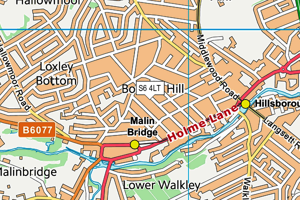 S6 4LT map - OS VectorMap District (Ordnance Survey)