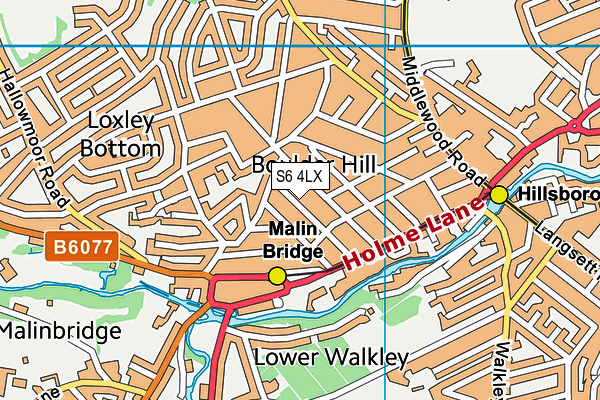 S6 4LX map - OS VectorMap District (Ordnance Survey)