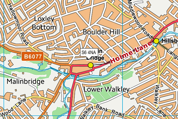 S6 4NA map - OS VectorMap District (Ordnance Survey)