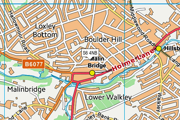 S6 4NB map - OS VectorMap District (Ordnance Survey)