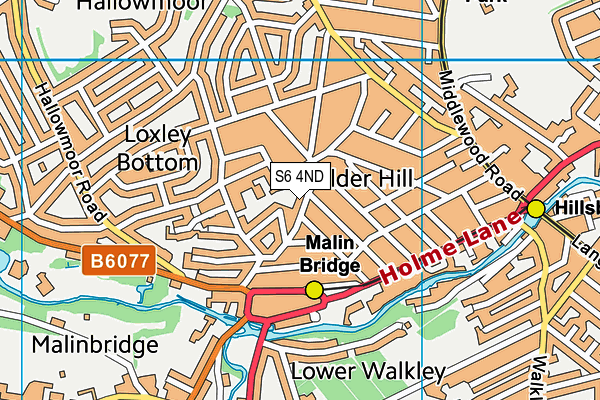 S6 4ND map - OS VectorMap District (Ordnance Survey)