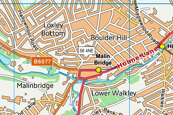 S6 4NE map - OS VectorMap District (Ordnance Survey)