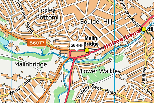 S6 4NF map - OS VectorMap District (Ordnance Survey)