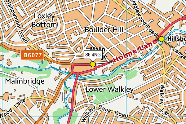 S6 4NG map - OS VectorMap District (Ordnance Survey)