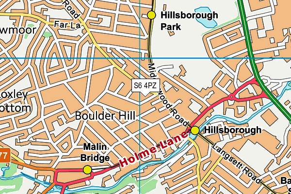 S6 4PZ map - OS VectorMap District (Ordnance Survey)