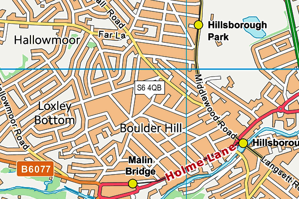 S6 4QB map - OS VectorMap District (Ordnance Survey)