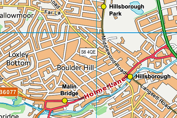 S6 4QE map - OS VectorMap District (Ordnance Survey)