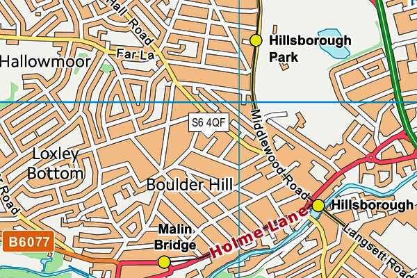 S6 4QF map - OS VectorMap District (Ordnance Survey)