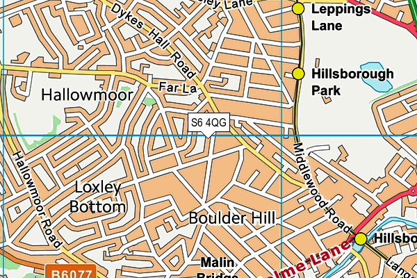 S6 4QG map - OS VectorMap District (Ordnance Survey)