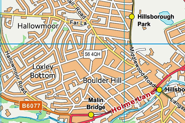 S6 4QH map - OS VectorMap District (Ordnance Survey)