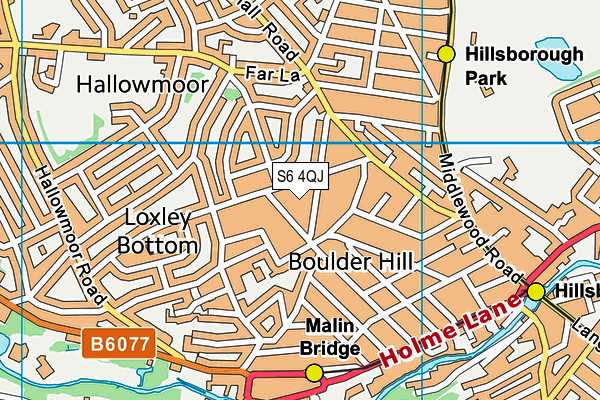 S6 4QJ map - OS VectorMap District (Ordnance Survey)