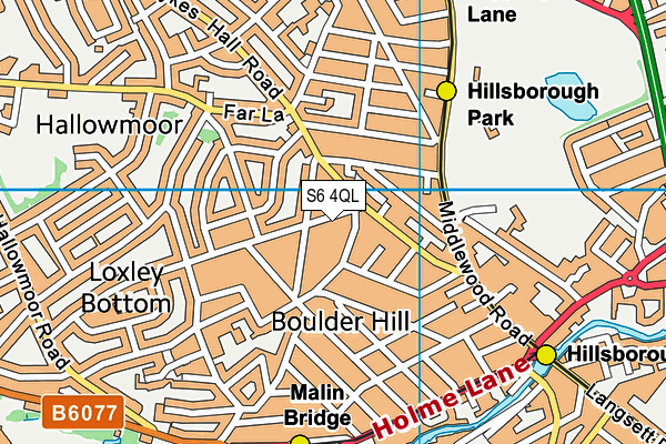 S6 4QL map - OS VectorMap District (Ordnance Survey)