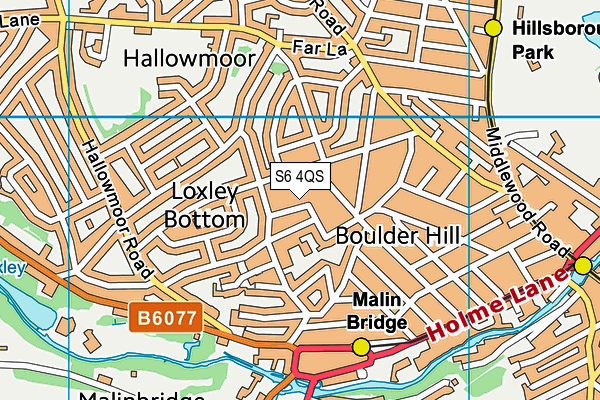 S6 4QS map - OS VectorMap District (Ordnance Survey)