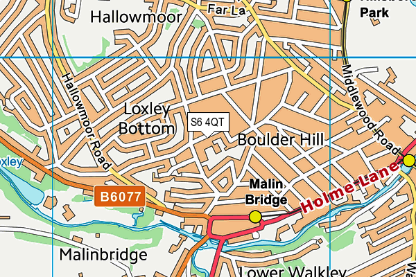 S6 4QT map - OS VectorMap District (Ordnance Survey)