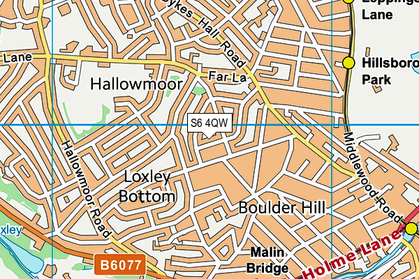 S6 4QW map - OS VectorMap District (Ordnance Survey)