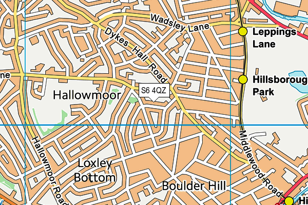 S6 4QZ map - OS VectorMap District (Ordnance Survey)