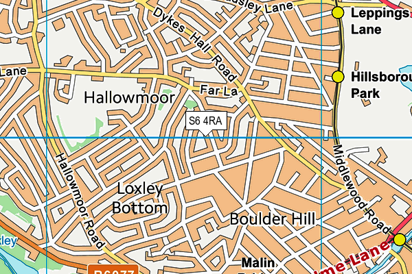 S6 4RA map - OS VectorMap District (Ordnance Survey)