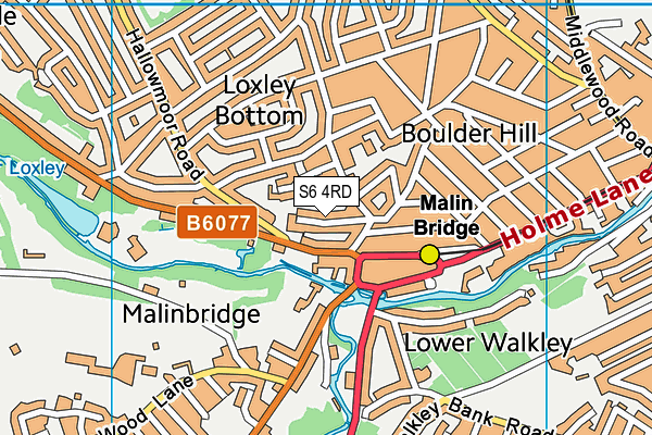 S6 4RD map - OS VectorMap District (Ordnance Survey)