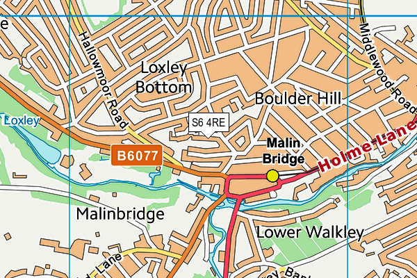 S6 4RE map - OS VectorMap District (Ordnance Survey)