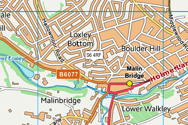 S6 4RF map - OS VectorMap District (Ordnance Survey)