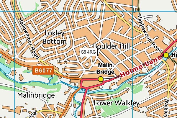 S6 4RG map - OS VectorMap District (Ordnance Survey)