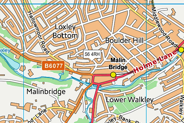 Malin Bridge Primary School map (S6 4RH) - OS VectorMap District (Ordnance Survey)