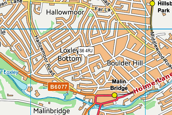 S6 4RJ map - OS VectorMap District (Ordnance Survey)